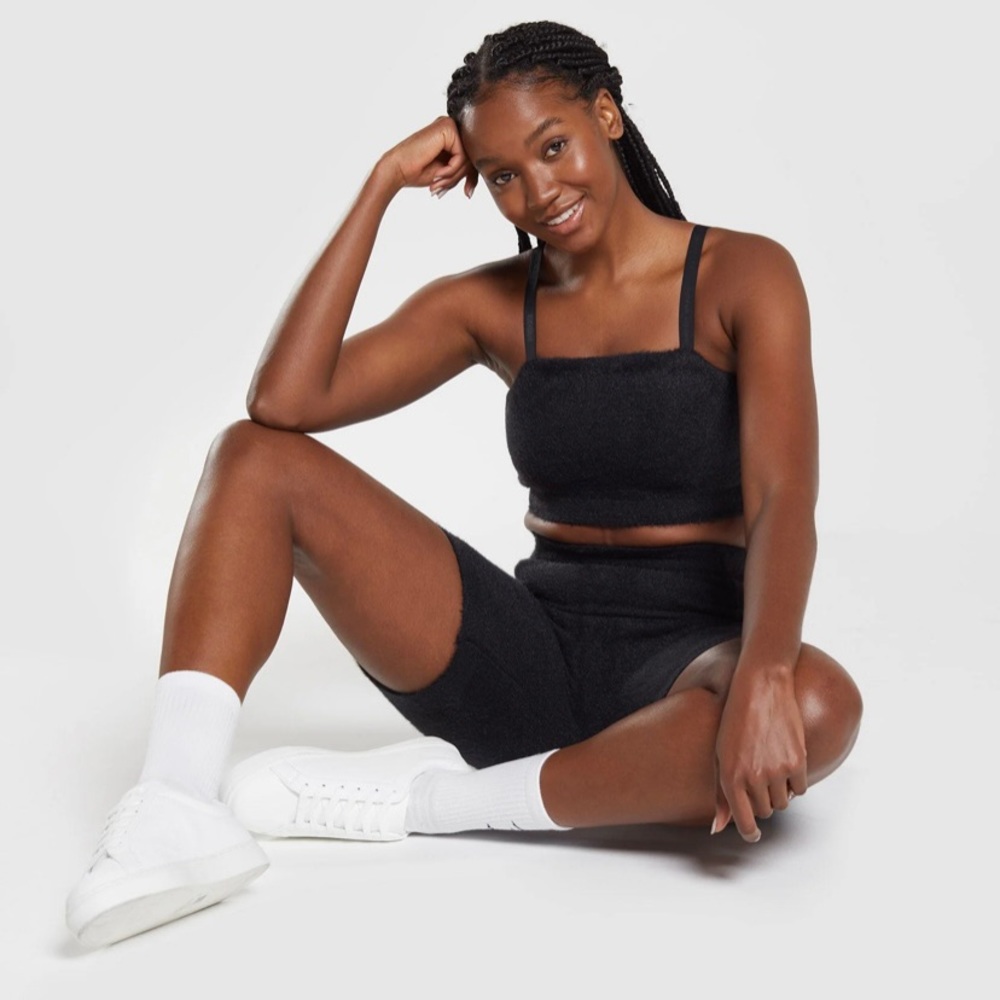 GYMSHARK | Black Bandeau Bra Top | Small